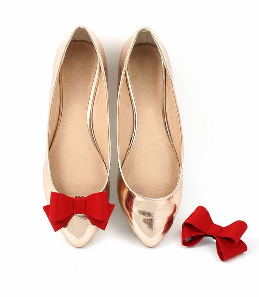 NEW! Klipsy do butów -Kokardki 3D Lovely - Red Coquet