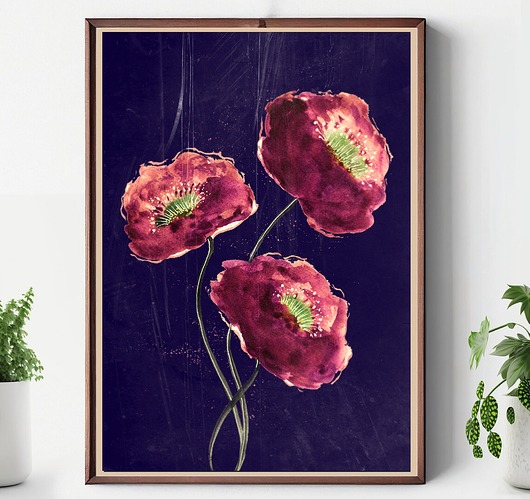 grafiki i ilustracje Kwiaty. Plakat