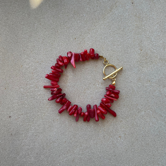 bransoletki - inne Bransoletka RED CORAL