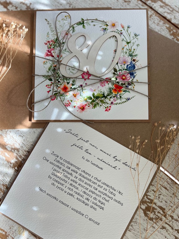 kartki scrapbooking Kartka urodzinowa 80 urodziny
