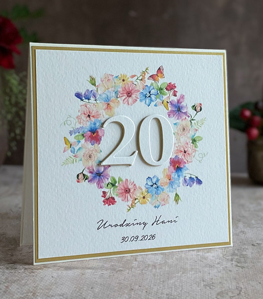 kartki scrapbooking Personalizowana kartka na 20 urodziny, BH 35