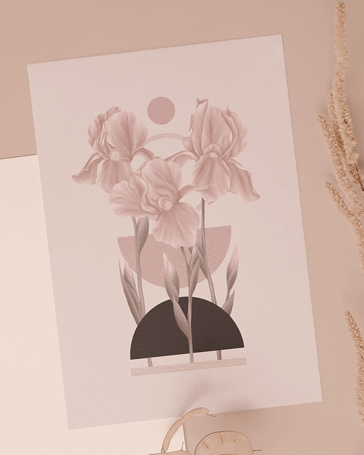 kartki okolicznościowe - wydruki Grafika/ pocztówka A5 lub A6 irysy