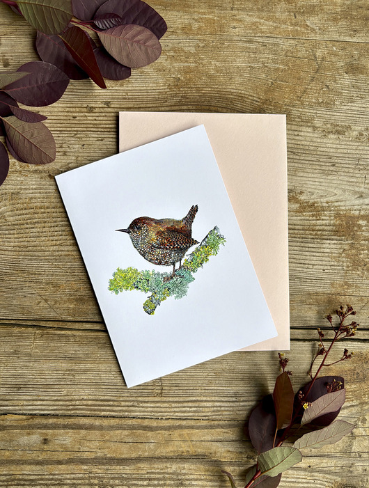 kartki okolicznościowe - wydruki Strzyżyk- Kartka- Grafika- Ilustracja- Ptaki