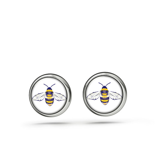 kolczyki szklane Kolczyki sztyfty - Pszczoła - mini