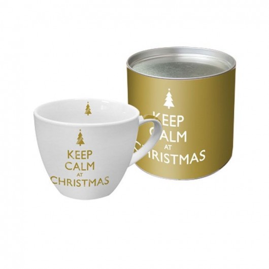 Kubek Keep Calm at Christmas gold MIA home