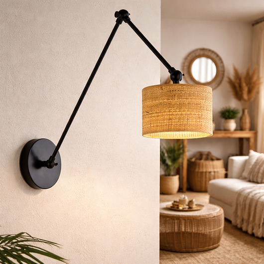 kinkiety Kinkiet do czytania na długim wysięgniku w stylu boho TESNUS BOHO