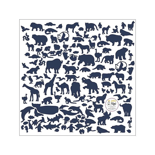 naklejki ścienne do pokoju dziecka Naklejki naklejek World Animals Blue 60x60cm