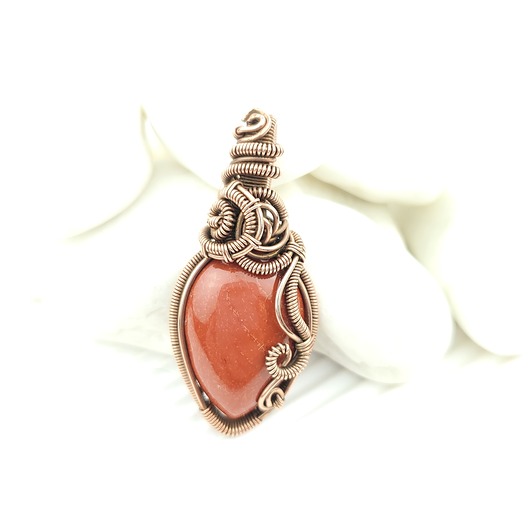 wisiory Jaspis mokait wisiorek wire wrapping