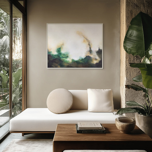 obrazy Obraz ręcznie malowany abstrakcyjny w odcieniach zieleni