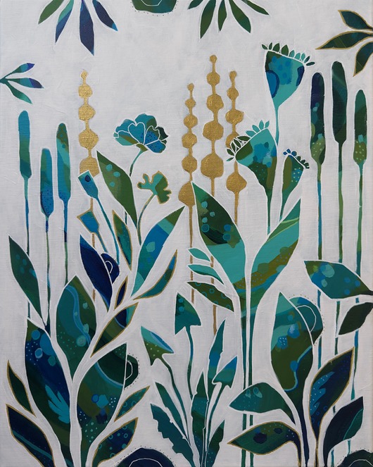 obrazy Obraz łąka kwietna - abstrakcja Garden II - obraz ręcznie malowany 40x50 cm