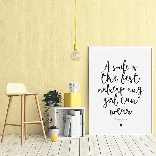 Plakat Marilyn Monroe Smile is the best...- A3 wejustlikeprints