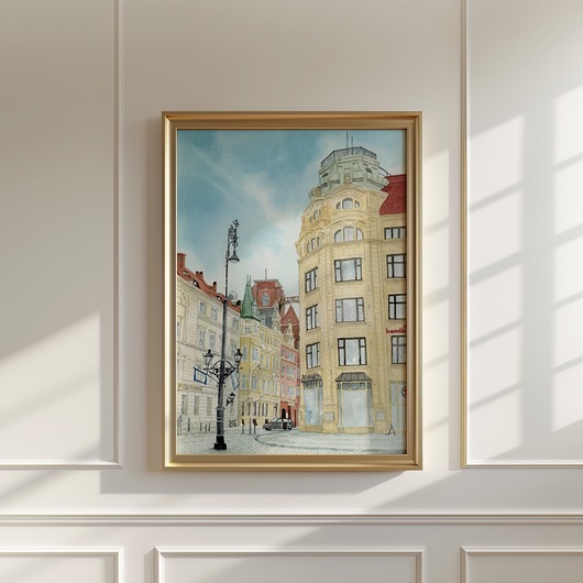 plakaty Plakat Wrocław, Mostek Pokutnic, akwarela