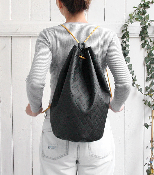 worek plecak pik - black&ocher&orange- elfagado