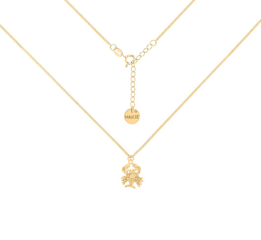 chokery Pozłacany choker pancerka ze znakiem zodiaku Rak