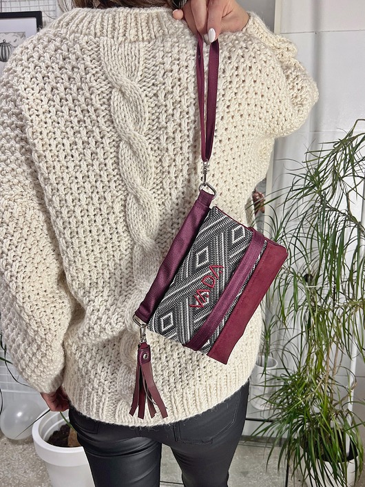 saszetka nerka Saszetka, nerka, torebka bordo aztec