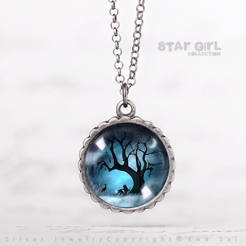 Star Girl i Bocian - srebrny mini flover Ewa Saj  Silver