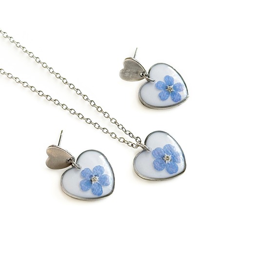 komplet biżuterii Komplet biżuterii z niezapominajkami