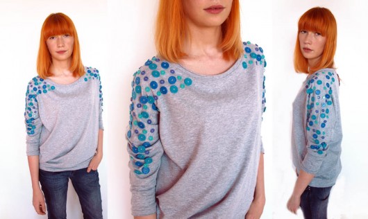 PROMOCJA Bluza szara guziki S M Diamentowe  Benni