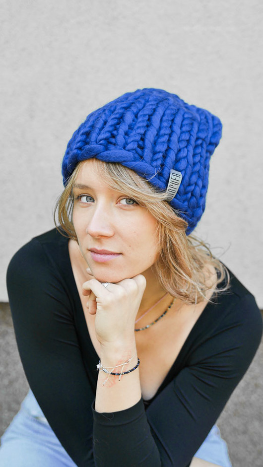 czapki damskie Czapka Beanie 100% organiczna wełna merino