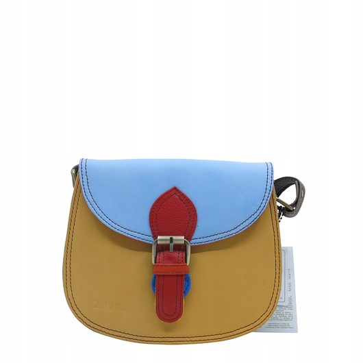 torby na ramię Damska listonoszka skórzana ze skrawków elegancka poręczna eko OLIVKA