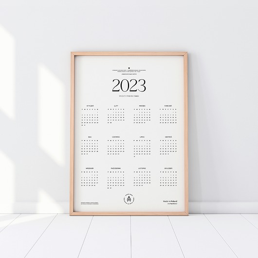 kalendarze i plannery Kalendarz ścienny MONOCHROME CLASSIC 2023 z cytatem motywacyjnym