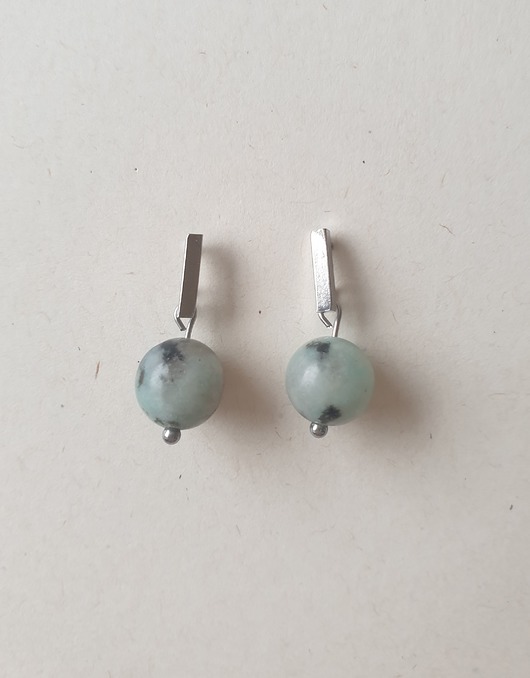 kolczyki z kamieniami Kolczyki PATYCZKI jaspis lotus