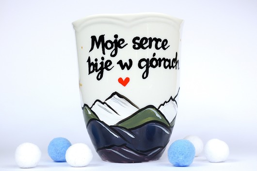 Kubek "Moje serce bije w górach" 350 ml Ceramika Ciepliki