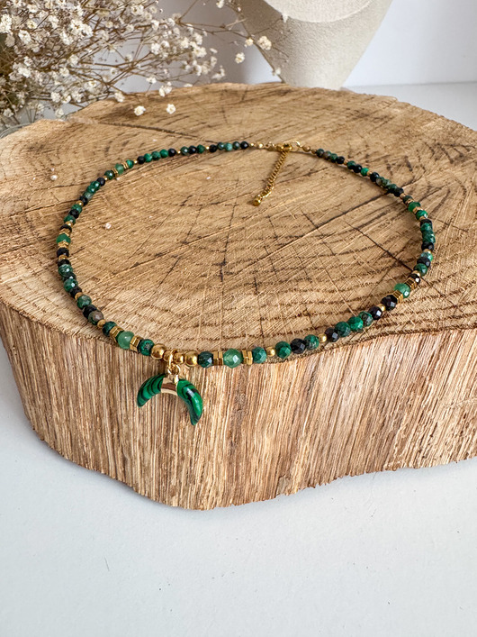 chokery Naszyjnik malachit awenturyn turmalin kamienie naturalne choker