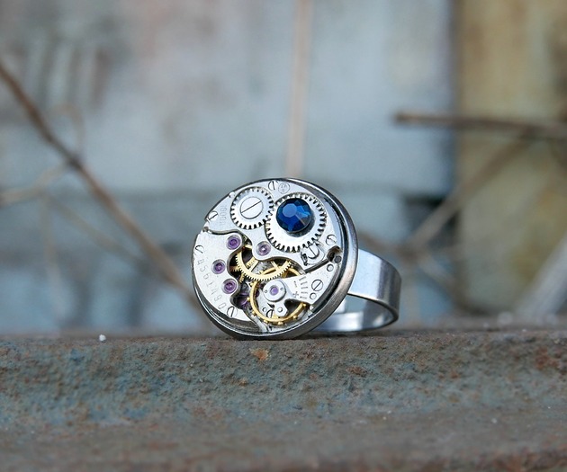 pierścionki srebrne Mechaniczny pierścionek 214