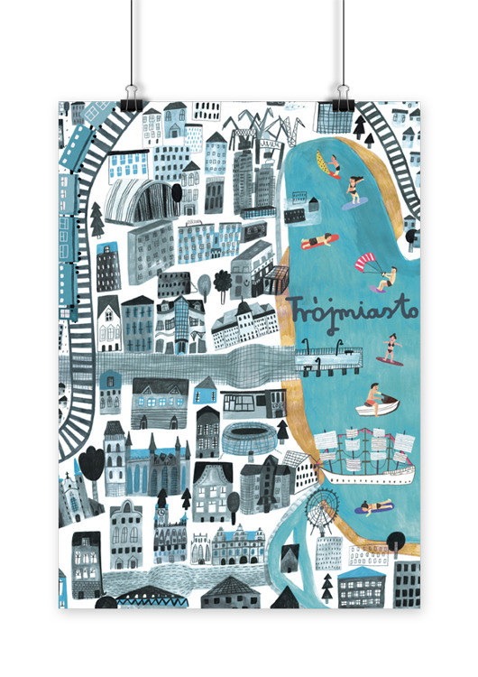 plakaty Plakat Trójmiasto Mapa
