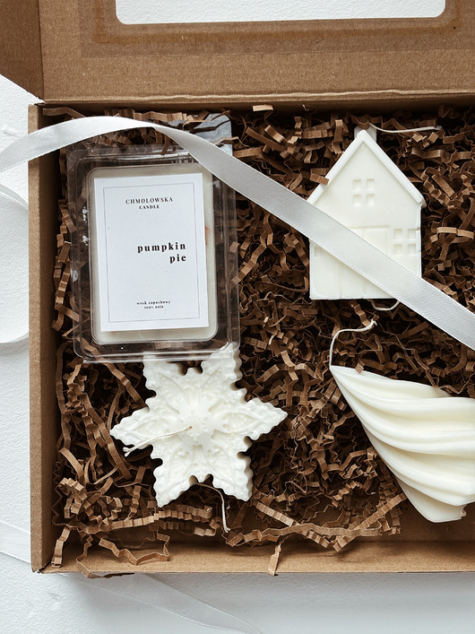 świeczniki i świece Zestaw prezentowy świec i wosku do kominka