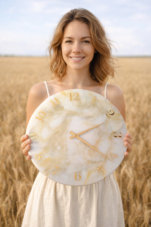 zegary Ręcznie wykonany zegar ścienny z żywicy epoksydowej 