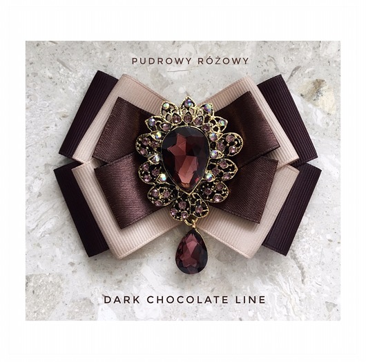 broszki Brosza  Dark Chocolate z Kryształem  NEW
