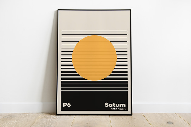 Saturn Nasa Project, plakat art vintage Pas De LArt