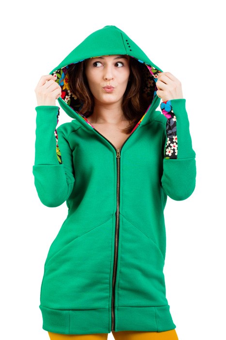 Bluza z kapturem w kwiatki DISTENSE