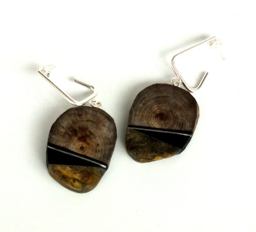 Wood&Amber Kolczyki Etniczne Maszyneria