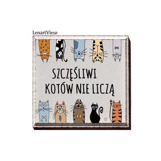 Tabliczka z napisem o kotach LV Home