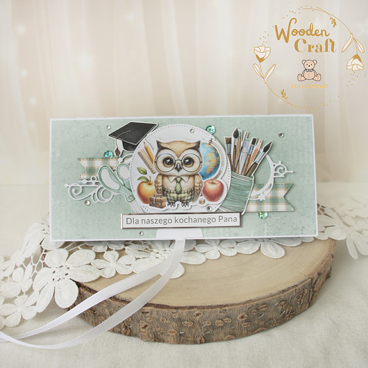 kartki scrapbooking Czekoladownik kartka dla nauczyciela, zakończenie roku szkolnego 7 GOTOWA
