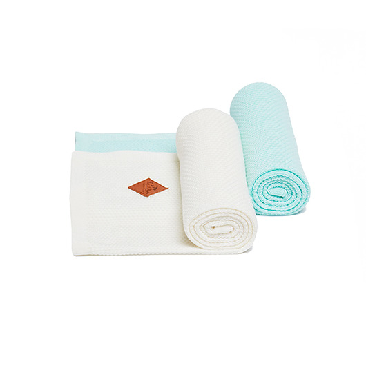 Kocyk Bambusowy Zestaw 2 pack - Mint/Ecru Fun with Mum