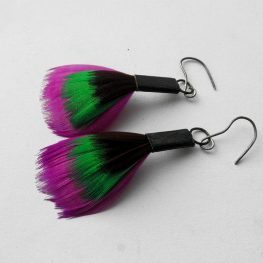 kolczyki z piórami PIÓRKO kolczyki