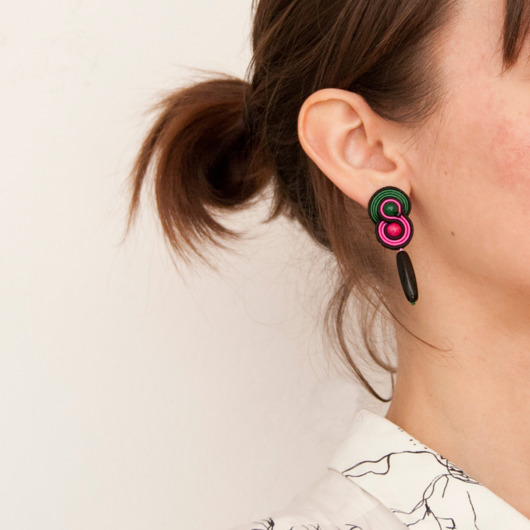 kolczyki soutache Kolorowe kolczyki sutasz  sztyfty
