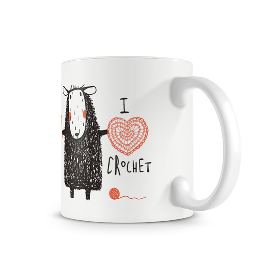 kubki Kubek. owieczka szydełkuje