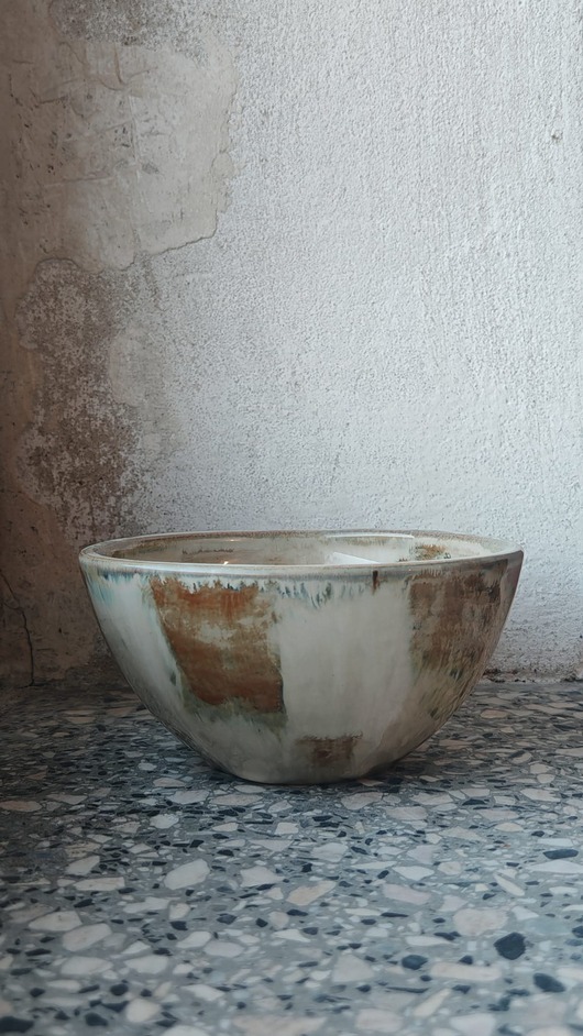 miski i misy Miska beżowo - kremowa