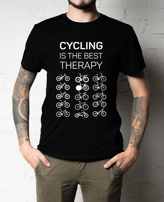 t-shirty męskie Koszulka T-SHIRT. Cycling is the best therapy