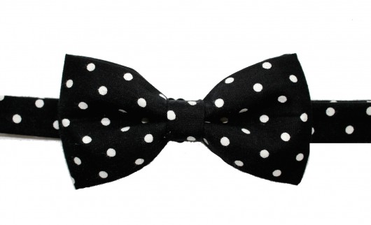 Mucha gotowa bowstyle czarna w grochy bowstyle