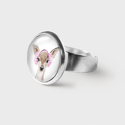 pierścionek z żywicy Pierścionek - Sarenka