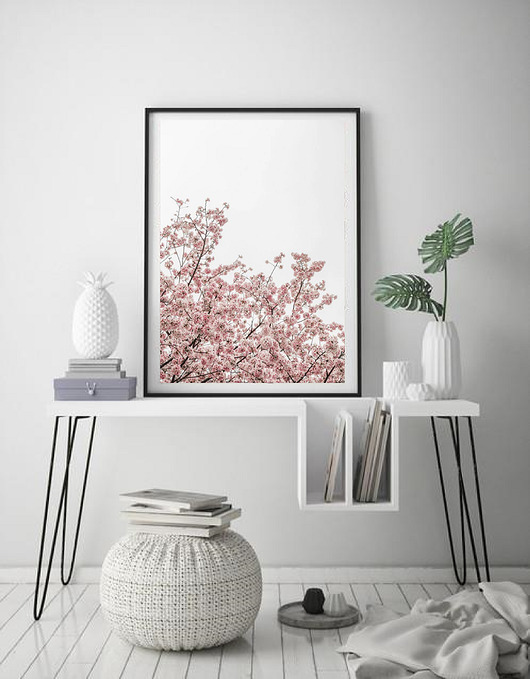 PLAKAT KWIATY RÓŻOWE BOTANICZNY z kwiatami black dot studio