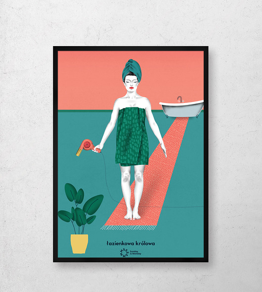 plakaty Łazienkowa królowa, tadasana PLAKAT JOGA