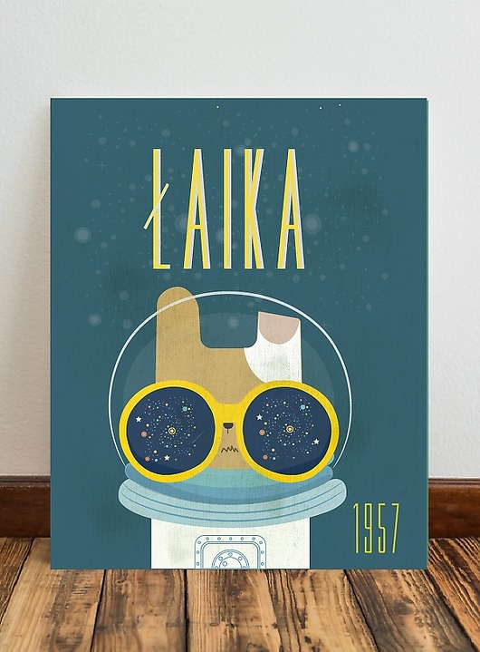 Plakat 50x70 pies kosmos polkastudio