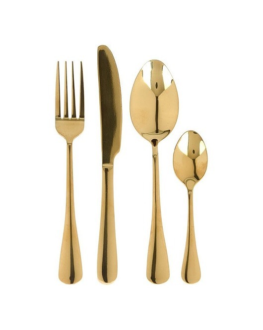 Sztućce Komplet Stal Nierdzewna 16 szt. Gold MIA home